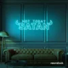 Not Today Satan neon sign in mint green for bedroom or lounge decor