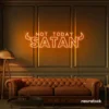 Not Today Satan neon sign in orange for bedroom or lounge decor