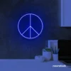 Peace neon sign in dark blue for wall art and home decor