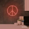 Peace neon sign in peachy pink for wall art and home decor