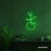 Plant neon sign in deep green for home decor