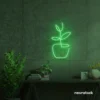 Plant neon sign in green for home decor