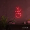 Plant neon sign in red for home decor