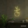 Plant neon sign in warm white for home decor