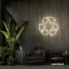Reuse Recycle neon sign in Neutral white for eco-conscious decor, sustainable spaces, and green-themed rooms