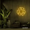 Reuse Recycle neon sign in golden yellow for eco-conscious decor, sustainable spaces, and green-themed rooms