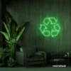 Reuse Recycle neon sign in green for eco-conscious decor, sustainable spaces, and green-themed rooms