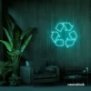 Reuse Recycle neon sign in mint green for eco-conscious decor, sustainable spaces, and green-themed rooms