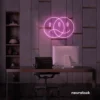 Sad happy emoji neon sign in baby pink for home wall art