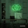 Sad happy emoji neon sign in green for home wall art