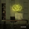 Sad happy emoji neon sign in lemon yellow for home wall art