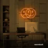 Sad happy emoji neon sign in orange for home wall art