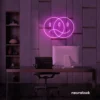 Sad happy emoji neon sign in pink for home wall art