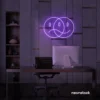Sad happy emoji neon sign in purple for home wall art