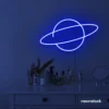 Planet neon sign in dark blue for kids room wall decor