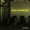 See You On The Other Side neon sign in lemon yellow for retro decor, gaming setups, and ambient lighting.