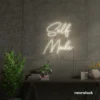 Neutral White Self Made Neon Sign - LED quote light for bold, empowering spaces.