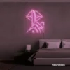 Shushing lips neon sign in baby pink for beauty salons, glam rooms, and bold home decor.