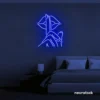 Shushing lips neon sign in dark blue for beauty salons, glam rooms, and bold home decor.