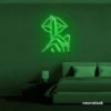 Shushing lips neon sign in deep green for beauty salons, glam rooms, and bold home decor.