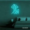Shushing lips neon sign in mint green for beauty salons, glam rooms, and bold home decor.