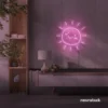 Sun neon sign in baby pink for kids' rooms, nurseries, and cheerful home decor.