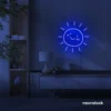 Sun neon sign in dark blue for kids' rooms, nurseries, and cheerful home decor.