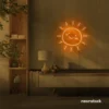 Sun neon sign in orange for kids' rooms, nurseries, and cheerful home decor.