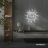Sun neon sign in white for kids' rooms, nurseries, and cheerful home decor.