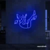 Space head neon sign in Dark Blue color for kids room or game room wall decor