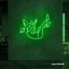 Space head neon sign in Deep Green color for kids room or game room wall decor