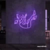 Space head neon sign in Purple color for kids room or game room wall decor
