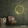 Star and circle neon sign in warm white for cozy kids room and nursery decor