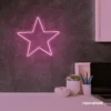 Star neon sign in baby pink for kids' rooms, nursery walls, and bedtime light decor.