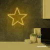Star neon sign in golden yellow for kids' rooms, nursery walls, and bedtime light decor.