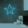 Star neon sign in ice blue for kids' rooms, nursery walls, and bedtime light decor.