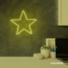 Star neon sign in lemon yellow for kids' rooms, nursery walls, and bedtime light decor.