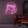 Finger heart neon sign in baby pink for bedroom and dorm room decor