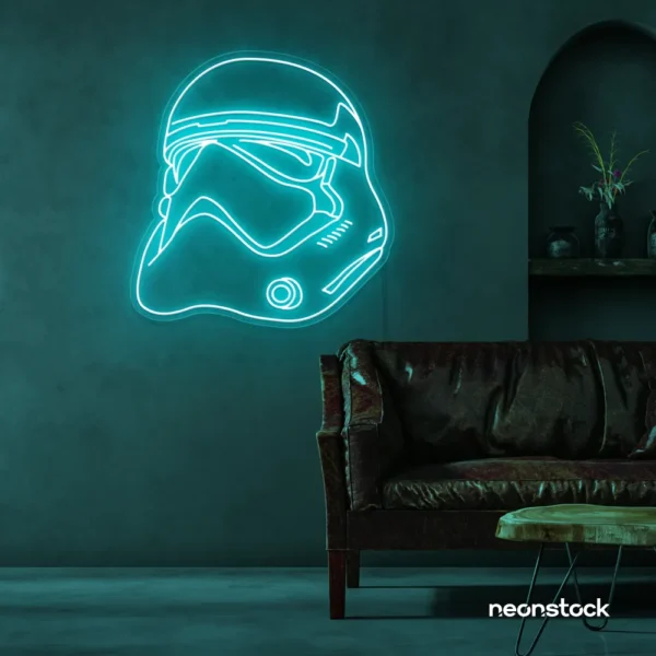 Finger heart neon sign in mint green for bedroom and dorm room decor