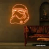 Finger heart neon sign in orange for bedroom and dorm room decor
