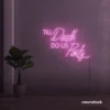 Neon sign text 'Till Death Do Us Party' in baby pink for wedding decor, romantic event signage, party celebration