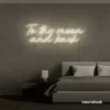 To the Moon and Back neon sign in neutral white for nursery rooms, kids' spaces, and bedtime wall decor.