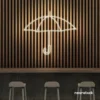 Umbrella neon sign in Neutral white for home decor, kids room, aesthetic lighting