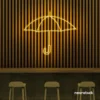 Umbrella neon sign in golden yellow for home decor, kids room, aesthetic lighting