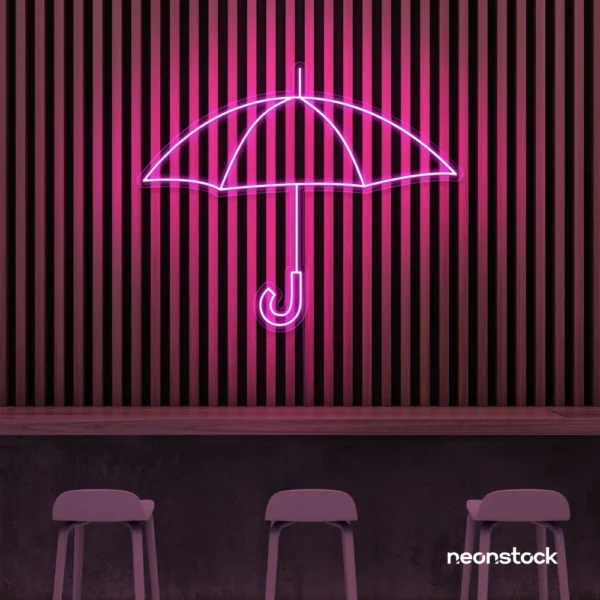Umbrella neon sign in pink for home decor, kids room, aesthetic lighting