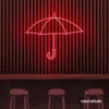 Umbrella neon sign in red for home decor, kids room, aesthetic lighting