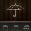 Umbrella neon sign in white for home decor, kids room, aesthetic lighting