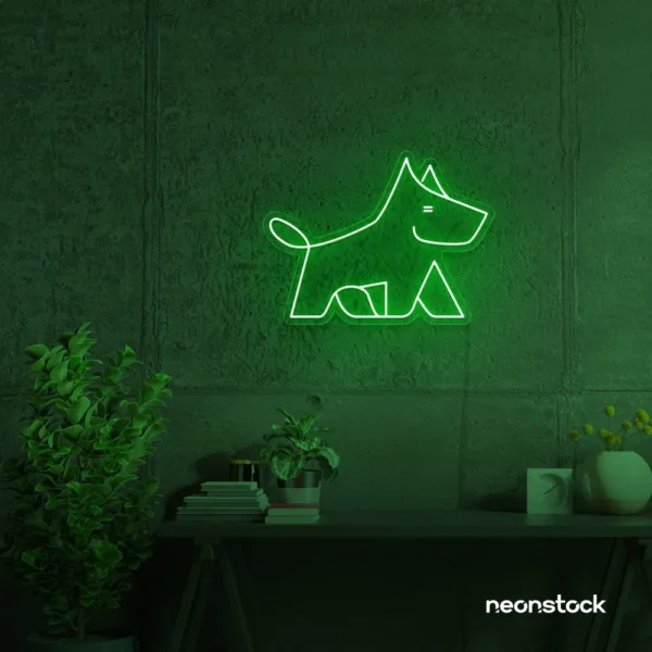 West Terrier neon sign in deep green for dog lovers or pet-themed decor