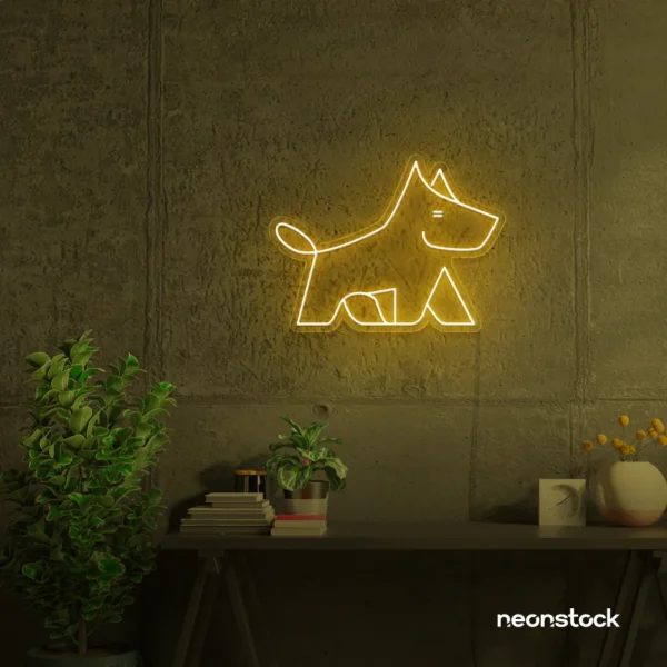 West Terrier neon sign in golden yellow for dog lovers or pet-themed decor