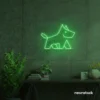 West Terrier neon sign in green for dog lovers or pet-themed decor